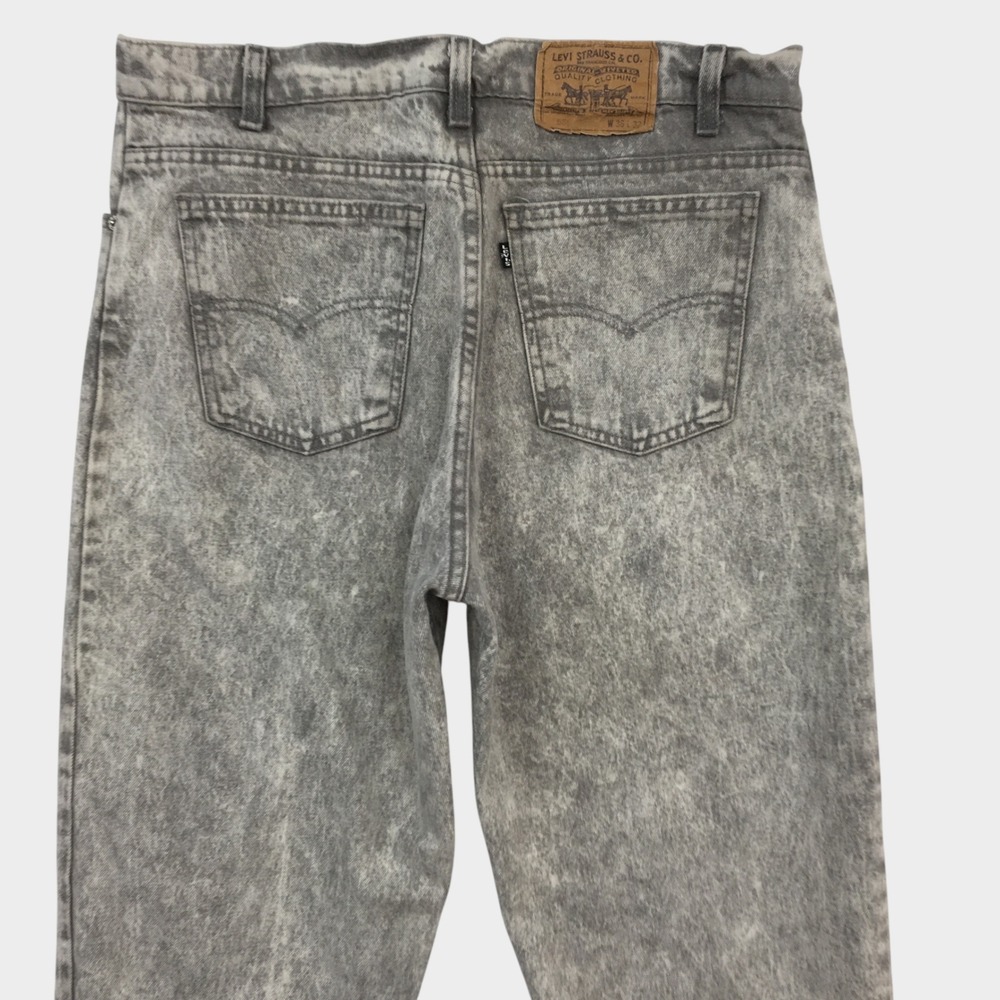 Vintage Levis 550 Relaxed Fit‎ Acid Wash Gray Denim Jeans Mens 34x32 USA Made
